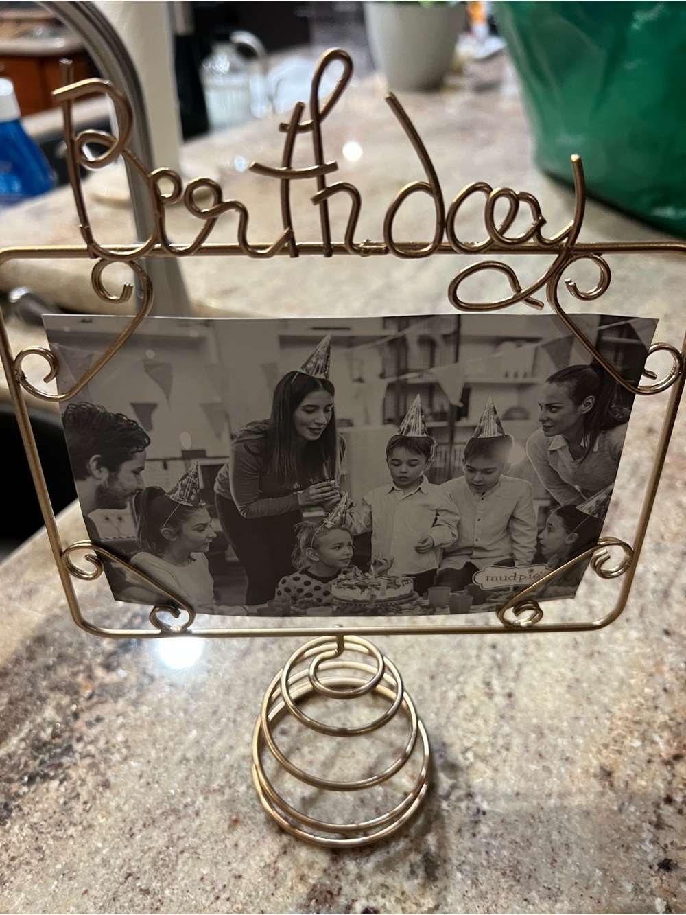 Mud Pie Birthday cake topper w/ photo insert